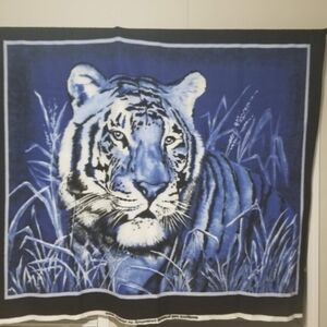 Blue Tiger Print Blanket
